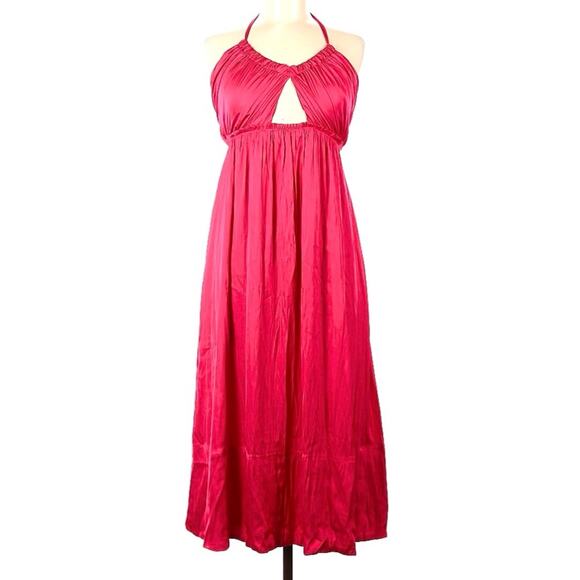 New J. Crew Collection Pink Halter Midi Dress Size 20 - Picture 1 of 10